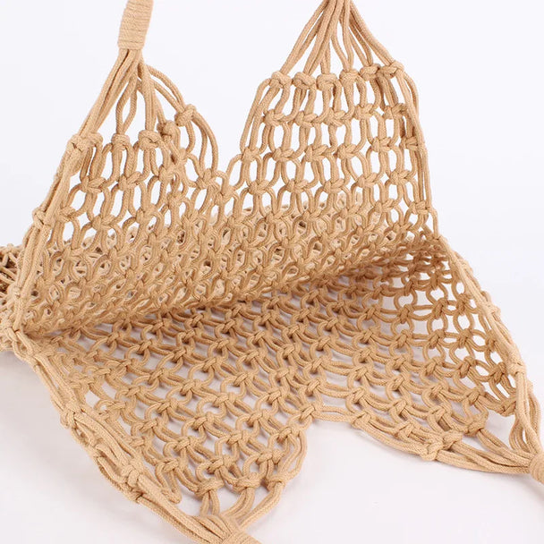 Amanda Khaki Net Bag