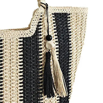 Keola B&B Striped Straw Tote