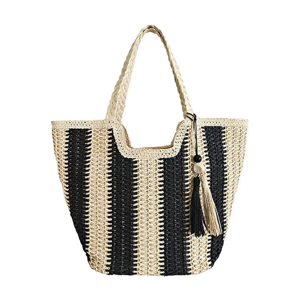 Keola B&B Striped Straw Tote