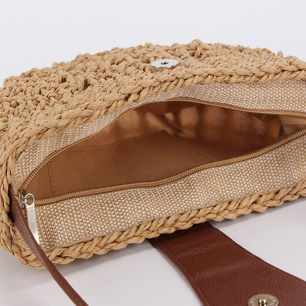 Luna Khaki Semicircle Bag